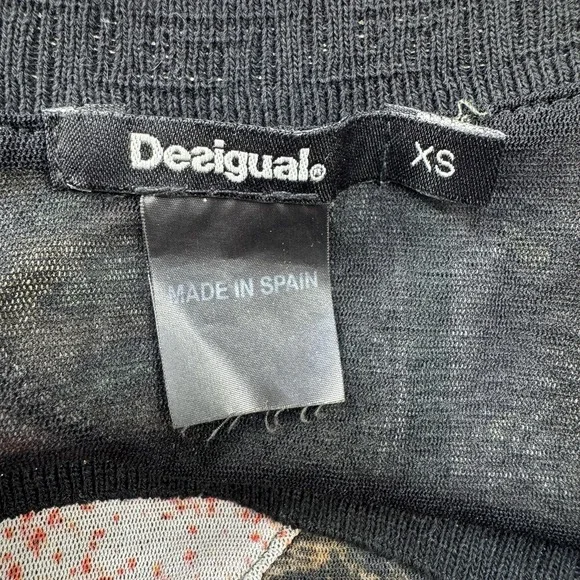 Desigual Womens Artsy Mixed Print Floral Art To Wear XS Garden Fairy Top Lined - Picture 2 of 12